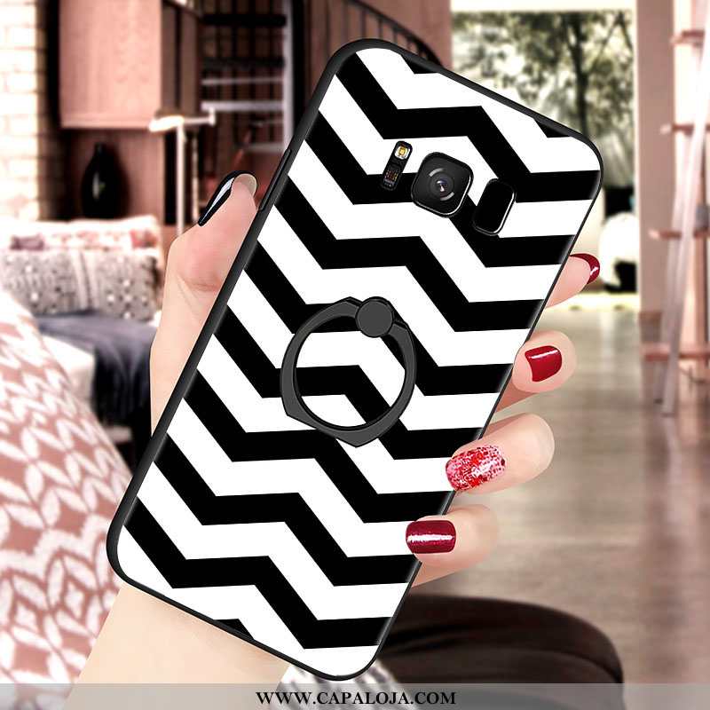 Capa Samsung Galaxy S8+ Soft Telemóvel Pintado Antiqueda Preto, Capas Samsung Galaxy S8+ Silicone Ba