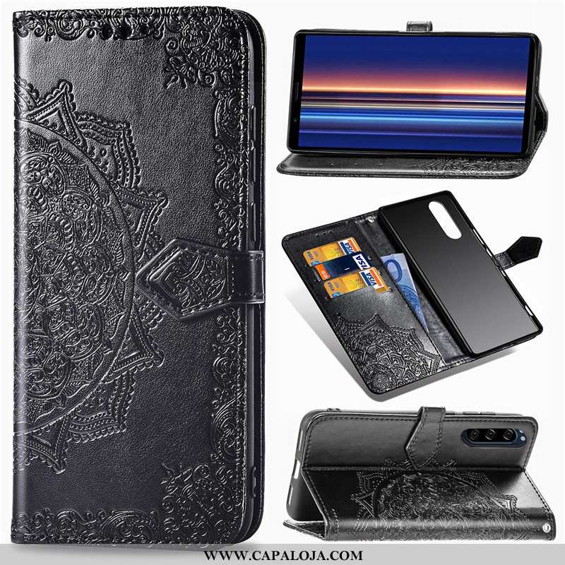 Capa Sony Xperia 5 Cordao Protetoras Cases Lisas Azul, Capas Sony Xperia 5 Couro Barato