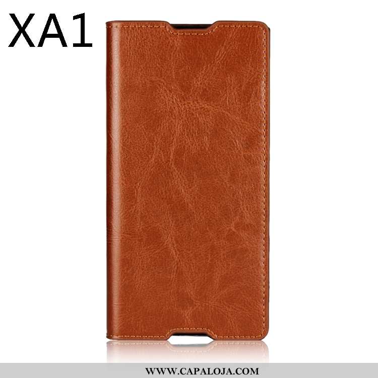 Capa Sony Xperia Xa1 Couro Genuíno Preto Telemóvel Cases, Capas Sony Xperia Xa1 Couro Online