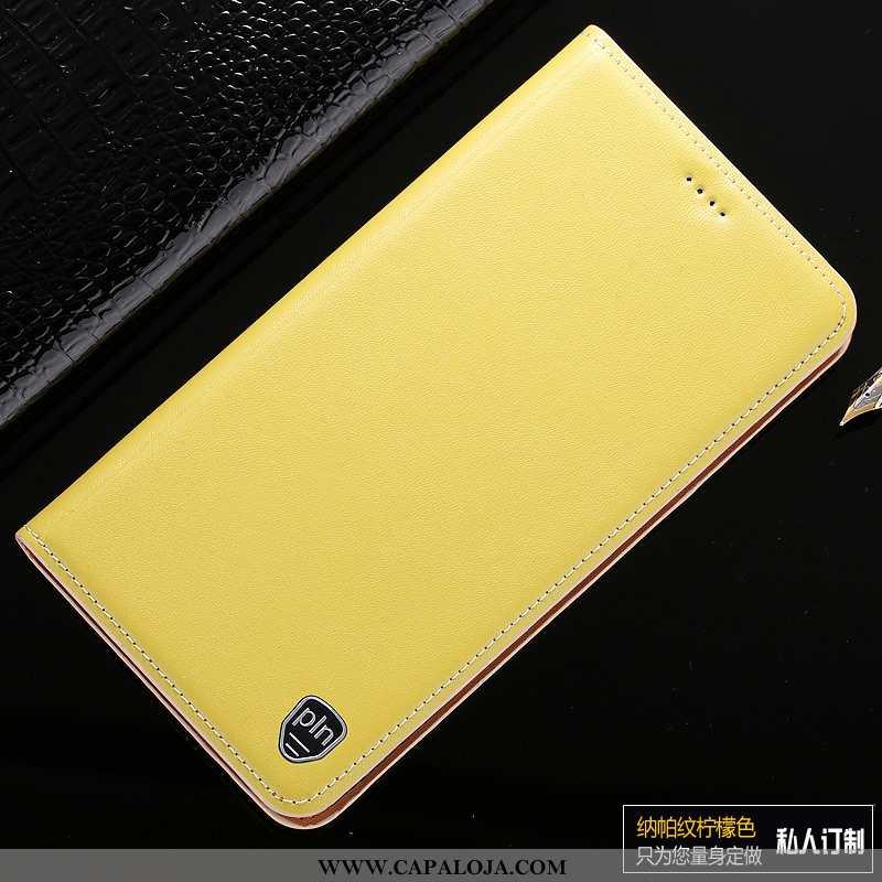Capa Sony Xperia Xa1 Ultra Couro Cases Genuíno Antiqueda Amarelo, Capas Sony Xperia Xa1 Ultra Protet
