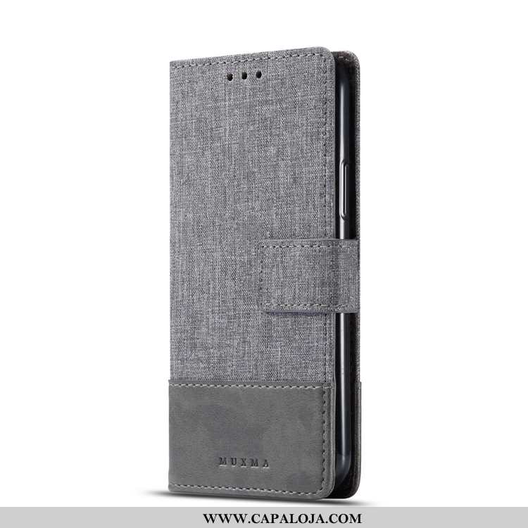Capa Sony Xperia Xa2 Ultra Couro Protetoras Sarja Cinza, Capas Sony Xperia Xa2 Ultra Soft Baratos