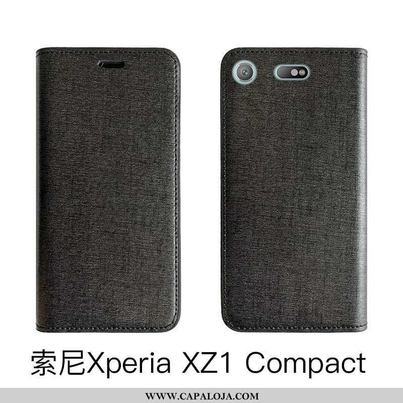Capa Sony Xperia Xz1 Compact Couro Legitimo Cases Telemóvel Capas Preto, Sony Xperia Xz1 Compact Pro
