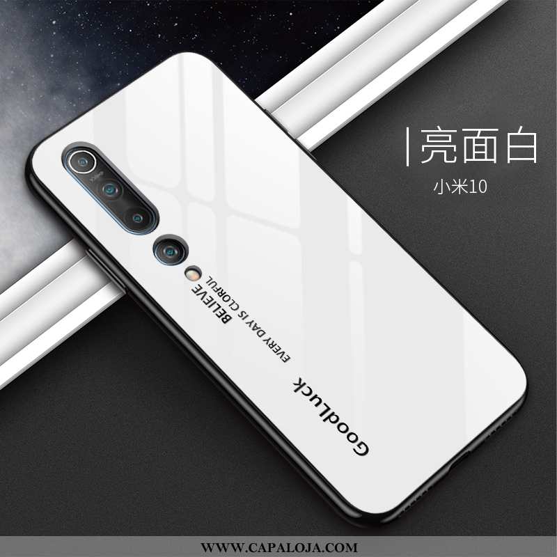 Capa Xiaomi Mi 10 Fosco Silicone Telemóvel Resistente Branco, Capas Xiaomi Mi 10 Personalizada Onlin