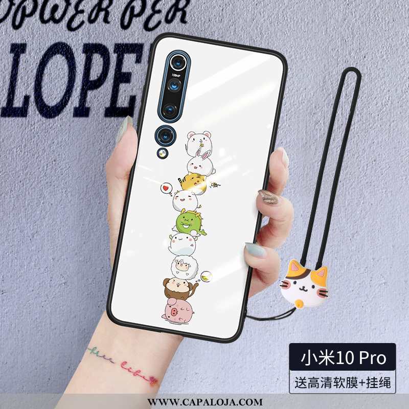 Capa Xiaomi Mi 10 Pro Vidro Protetoras Malha Criativas Branco, Capas Xiaomi Mi 10 Pro Cordao Barato
