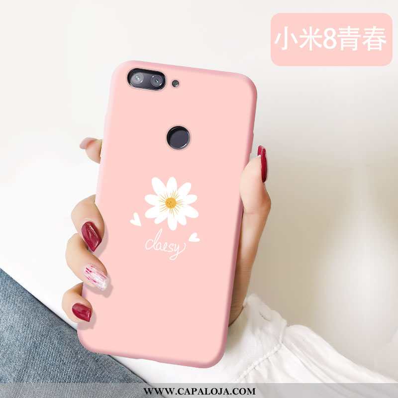 Capa Xiaomi Mi 8 Lite Bonitos Feminino Malha Personalizada Rosa, Capas Xiaomi Mi 8 Lite Slim Promoçã