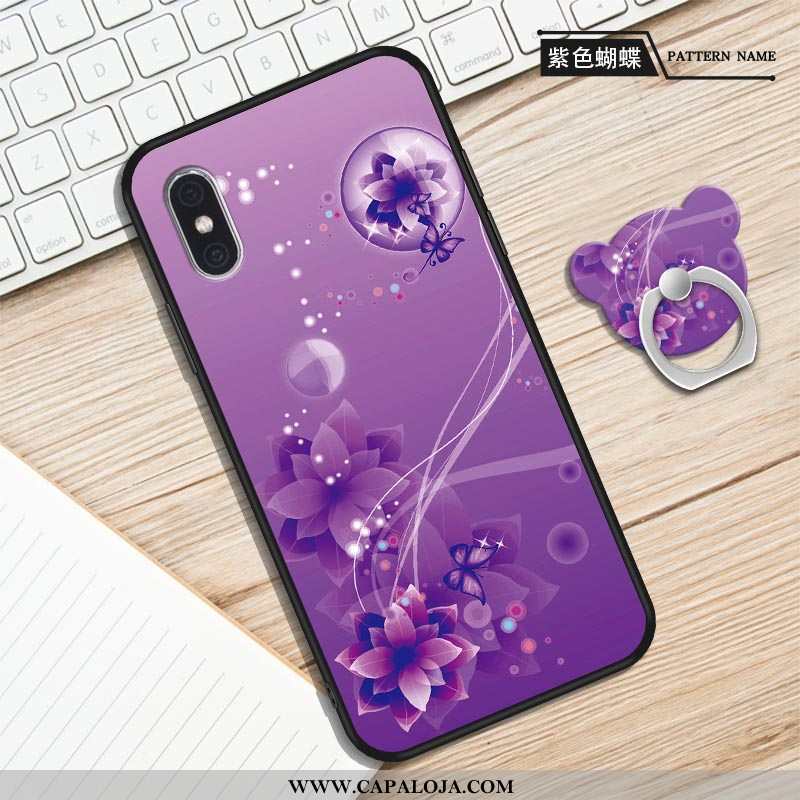 Capa Xiaomi Mi 8 Pro Soft Nova Suporte Pequena Roxo, Capas Xiaomi Mi 8 Pro Protetoras Baratos
