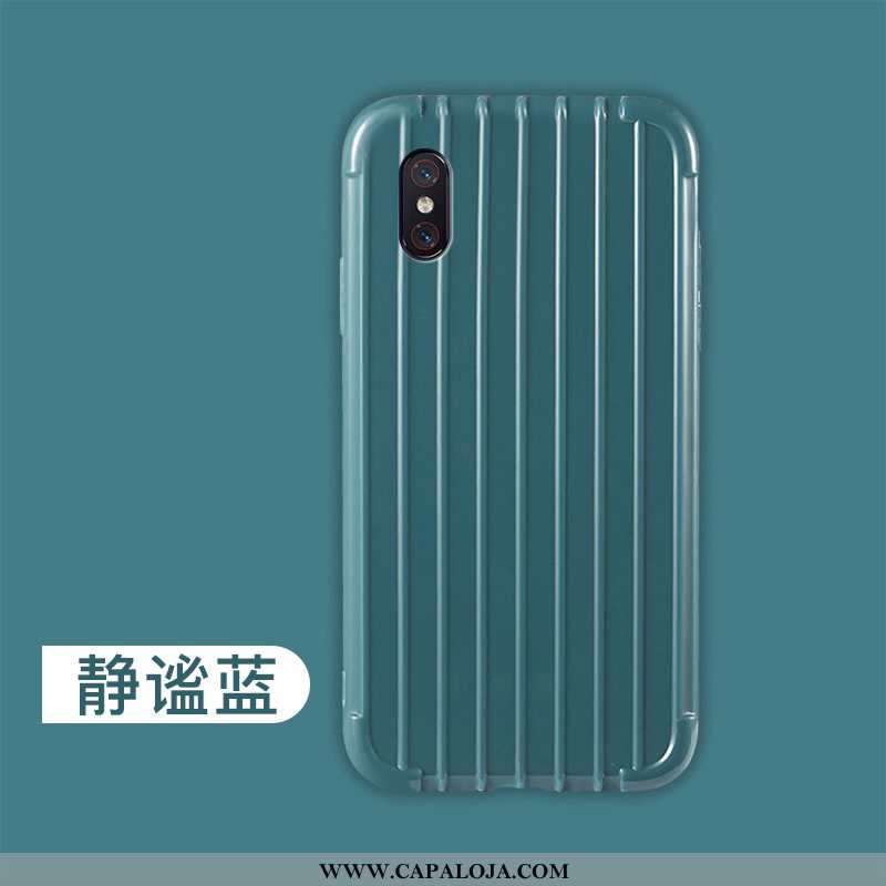 Capa Xiaomi Mi 8 Pro Soft Telemóvel Masculino Antiqueda Azul, Capas Xiaomi Mi 8 Pro Protetoras Barat