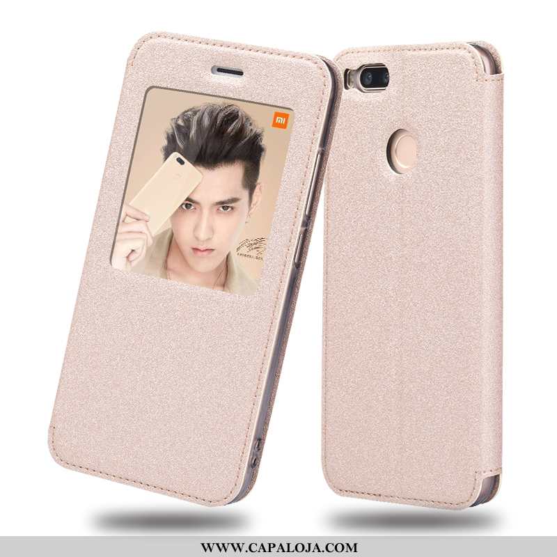 Capa Xiaomi Mi A1 Couro Cover Inteligente Masculino Dourado, Capas Xiaomi Mi A1 Protetoras Baratos