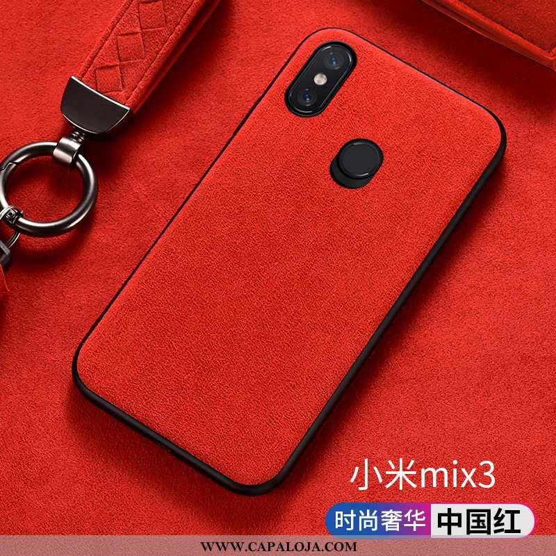 Capa Xiaomi Mi Mix 3 Pele Capas Masculino Cases Vermelho, Xiaomi Mi Mix 3 Protetoras Baratas