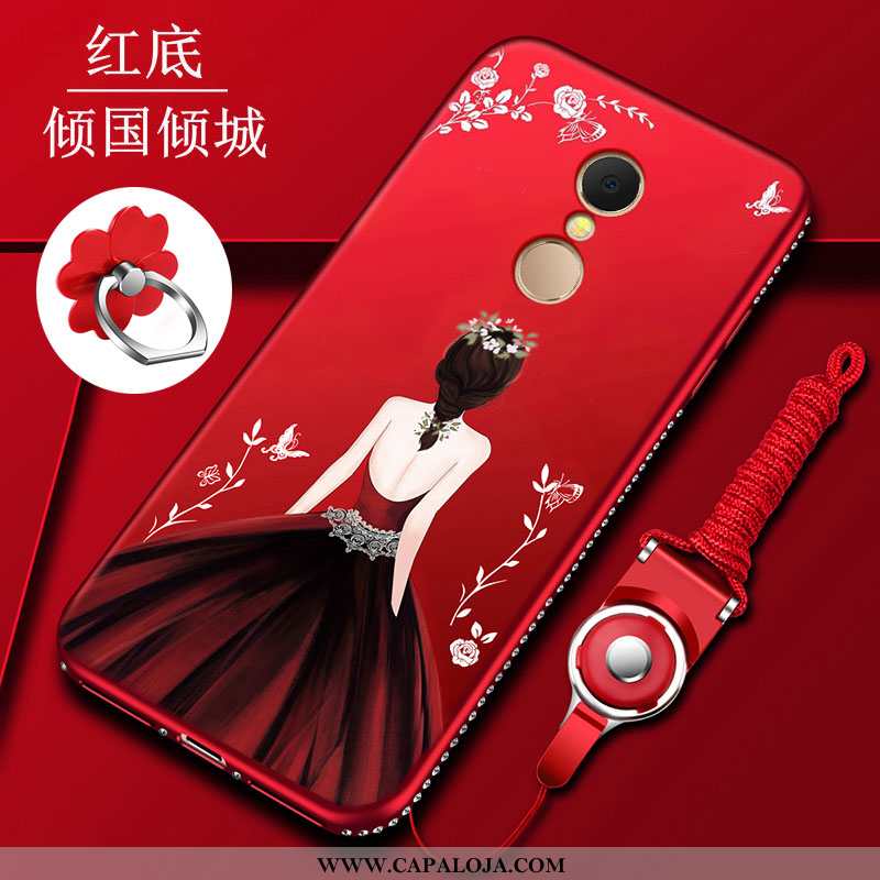 Capa Xiaomi Redmi 5 Silicone Vermelha Protetoras Completa Vermelho, Capas Xiaomi Redmi 5 Transparent
