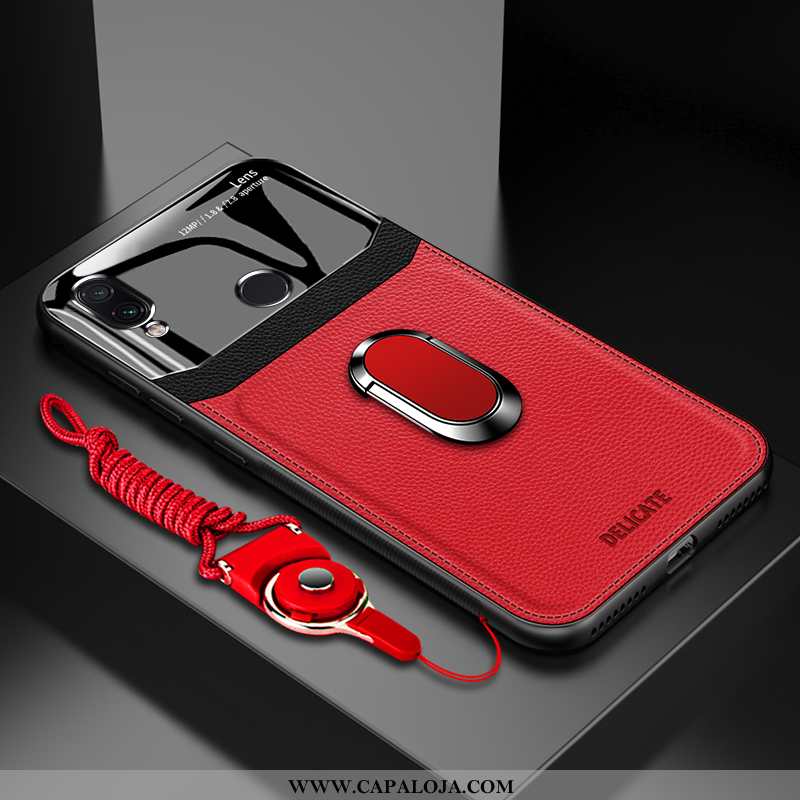Capa Xiaomi Redmi 7 Tendencia Telemóvel Cases Couro Vermelho, Capas Xiaomi Redmi 7 Protetoras Barata