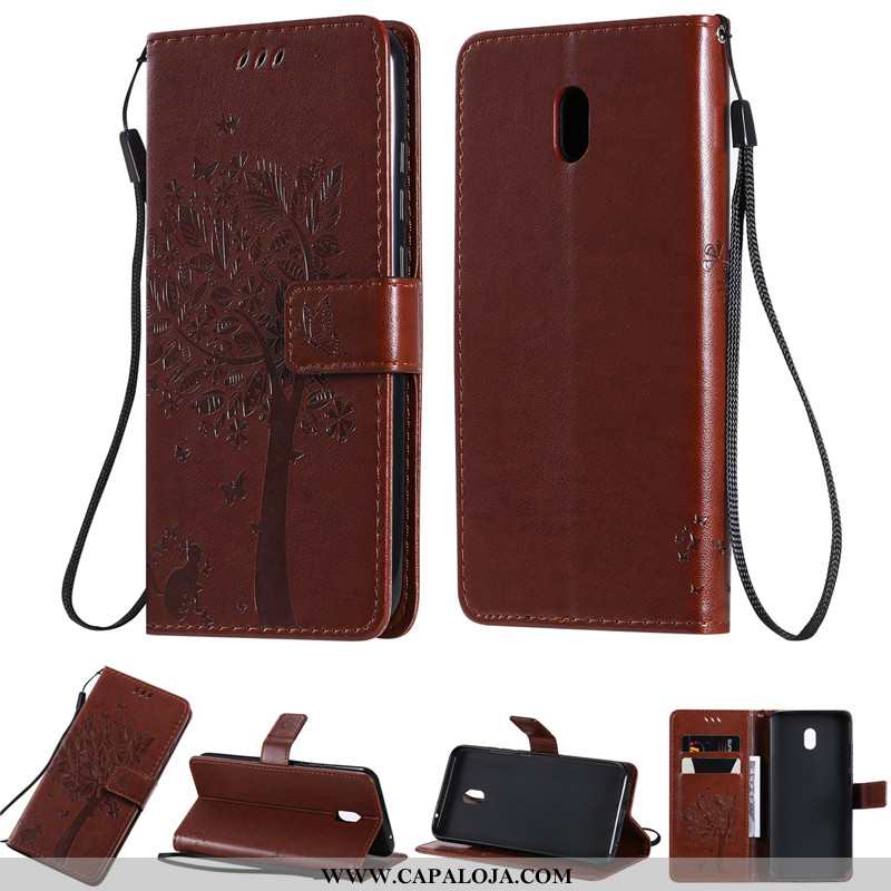 Capa Xiaomi Redmi 8a Couro Completa Cases Capas Roxo, Xiaomi Redmi 8a Roxa Barato