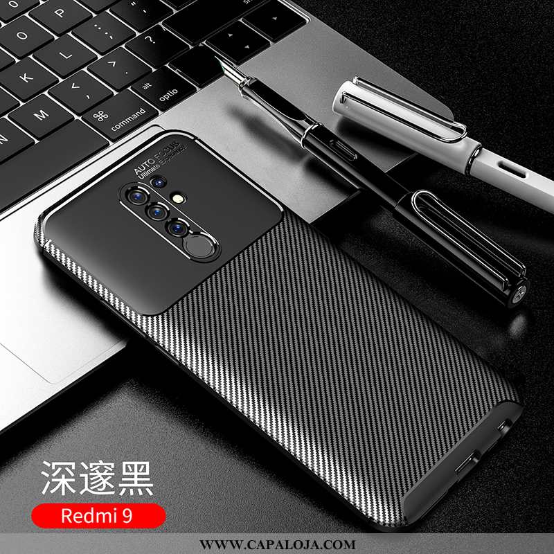 Capa Xiaomi Redmi 9 Silicone Pequena Capas Protetoras Preto, Xiaomi Redmi 9 Fosco Baratos