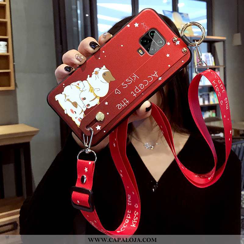Capa Xiaomi Redmi Note 9 Pro Cordao Pequena Protetoras Antiqueda Vermelho, Capas Xiaomi Redmi Note 9