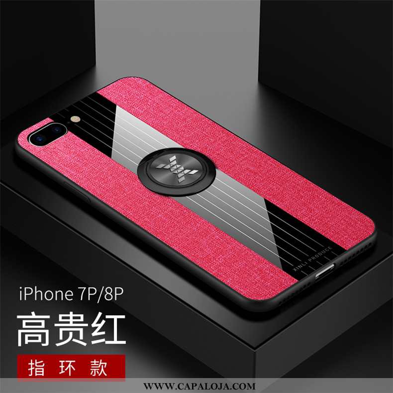 Capa iPhone 7 Plus Personalizada Vermelha Tecido Grande Vermelho, Capas iPhone 7 Plus Antiqueda Prom