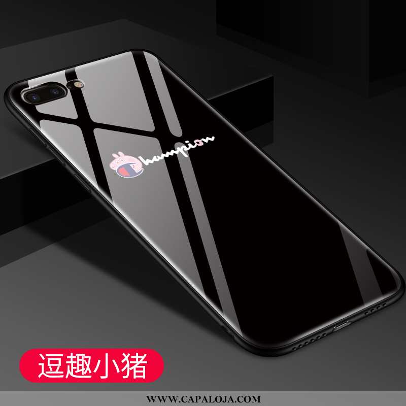 Capa iPhone 7 Plus Vidro Frente Personalizada Cases Preto, Capas iPhone 7 Plus Estiloso Venda