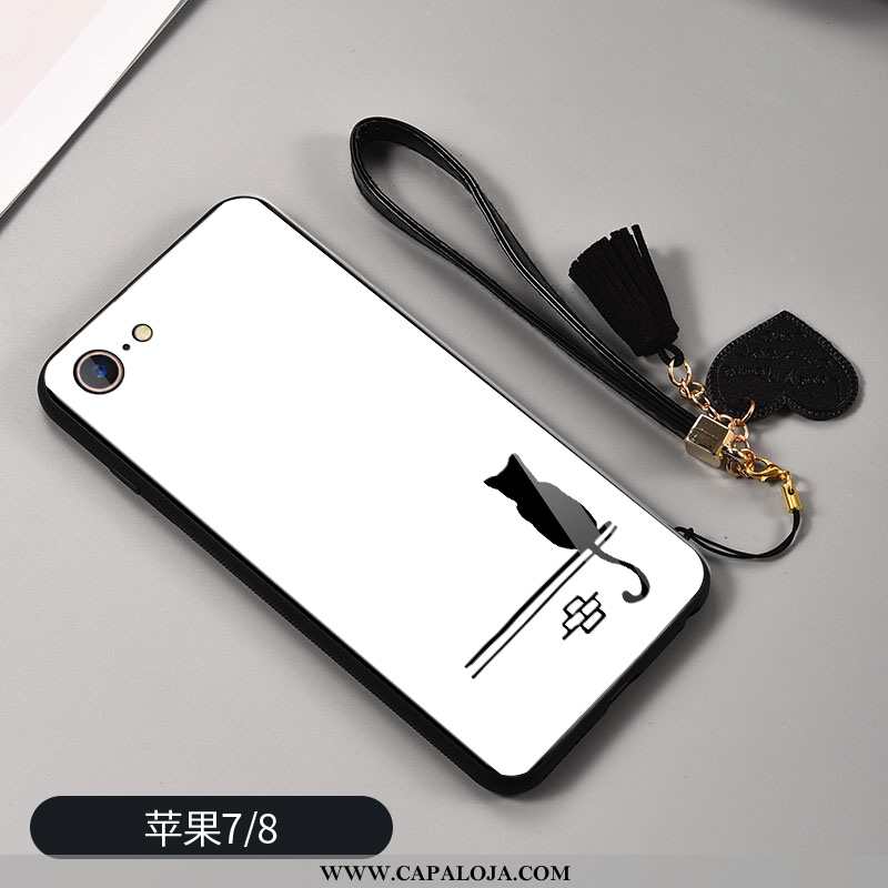 Capa iPhone 8 Plus Personalizada Vidro Silicone Nova Branco, Capas iPhone 8 Plus Criativas Baratos