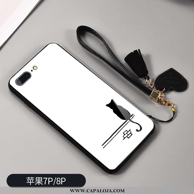 Capa iPhone 8 Plus Personalizada Vidro Silicone Nova Branco, Capas iPhone 8 Plus Criativas Baratos