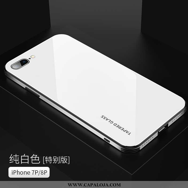 Capa iPhone 8 Plus Tendencia Cases Vidro Feminino Branco, Capas iPhone 8 Plus Super Promoção