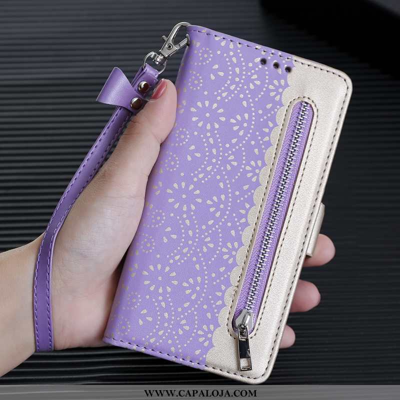 Capa iPhone X Personalizado Roxa Telemóvel Zíper Roxo, Capas iPhone X Criativas Promoção