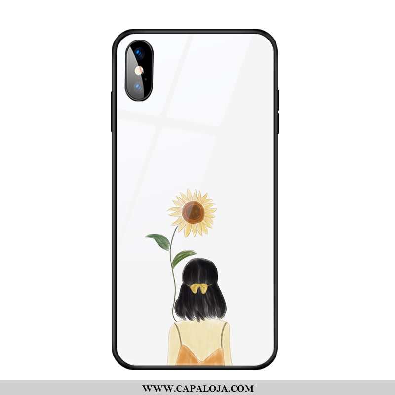 Capa iPhone X Vidro Menina Feminino Capas Branco, iPhone X Criativas Baratas