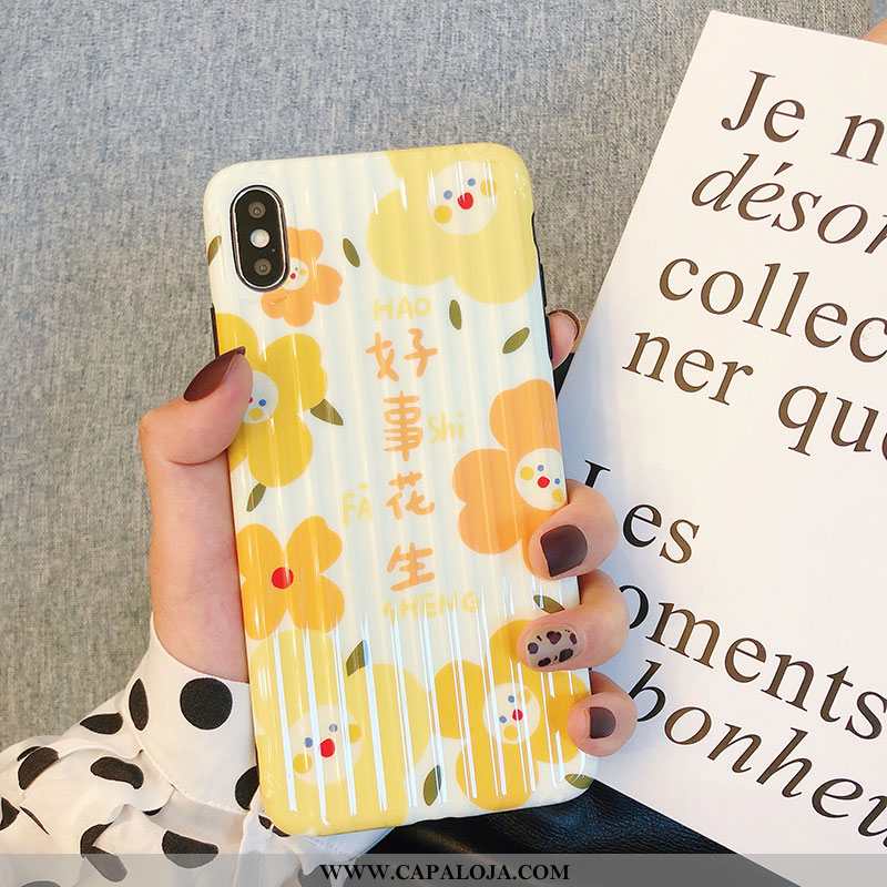 Capa iPhone Xs Soft Amarelo Cases Florido, Capas iPhone Xs Protetoras Baratos