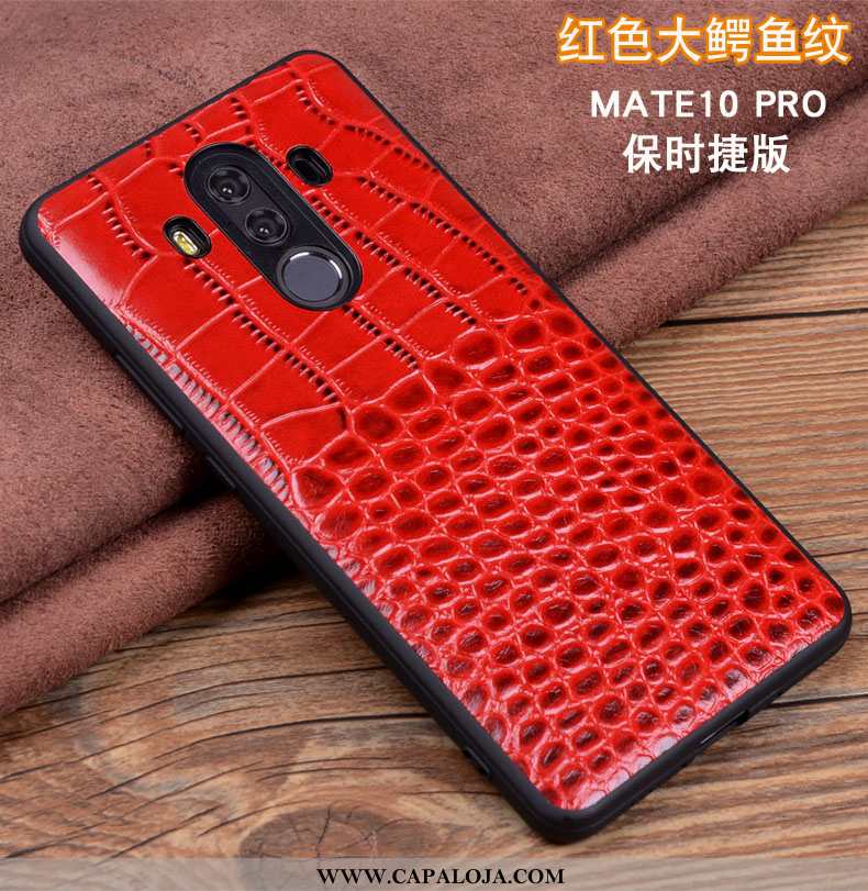 Capas Huawei Mate 10 Pro Couro Feminino Genuíno Cases Preto, Capa Huawei Mate 10 Pro Protetoras Comp