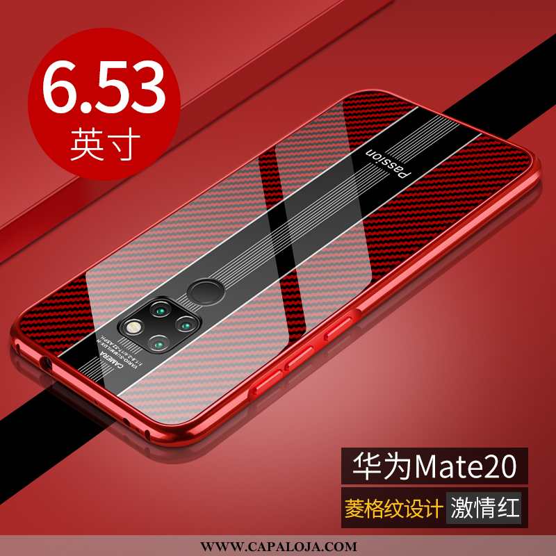 Capas Huawei Mate 20 Metal Slim Armação Vermelho, Capa Huawei Mate 20 Vidro Promoção