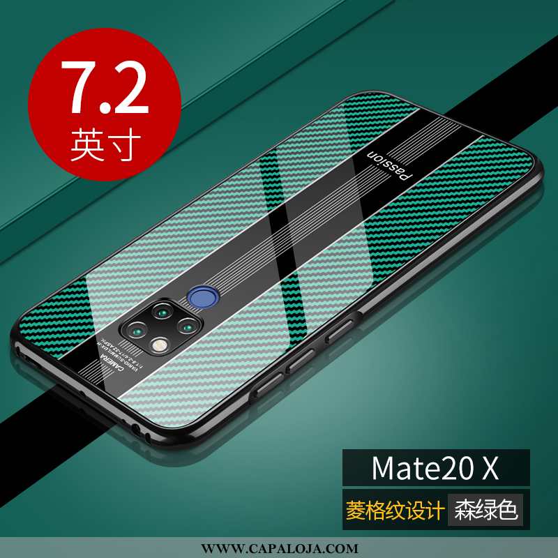 Capas Huawei Mate 20 X Vidro Verde Armação Telemóvel, Capa Huawei Mate 20 X Slim Promoção