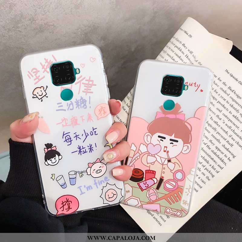 Capas Huawei Mate 30 Lite Desenho Animado Anime Soft Vermelha Branco, Capa Huawei Mate 30 Lite Fofas