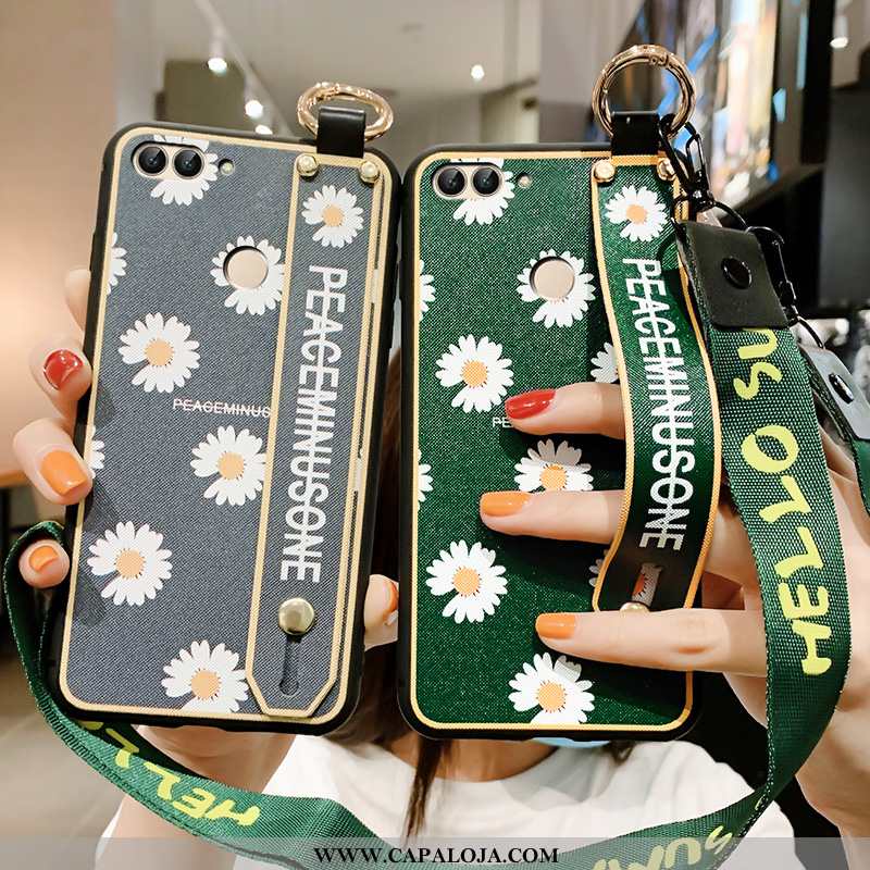 Capas Huawei P Smart Fosco Wrisband Criativas Verde, Capa Huawei P Smart Cordao Baratos