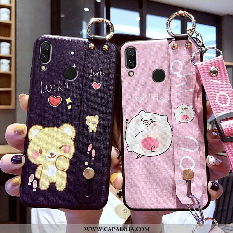 Capas Huawei P20 Lite Desenho Animado Completa Feminino Wrisband Preto, Capa Huawei P20 Lite Tendenc