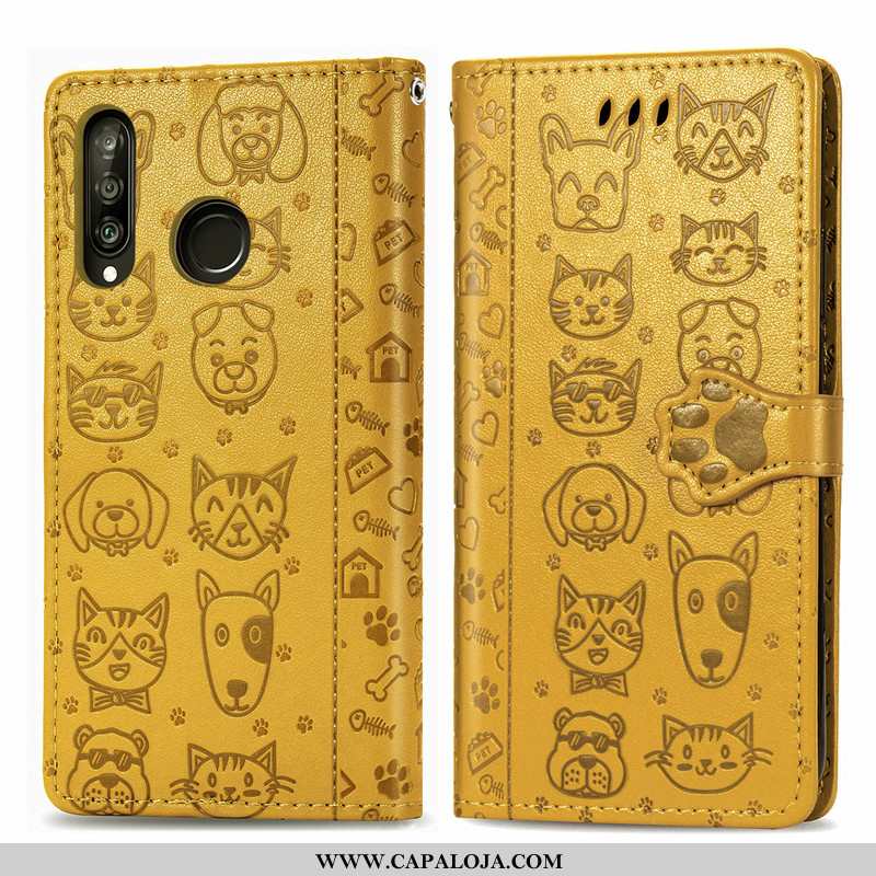 Capas Huawei P30 Lite Desenho Animado Gato Lisas Feminino Roxo, Capa Huawei P30 Lite Bonitos Baratos
