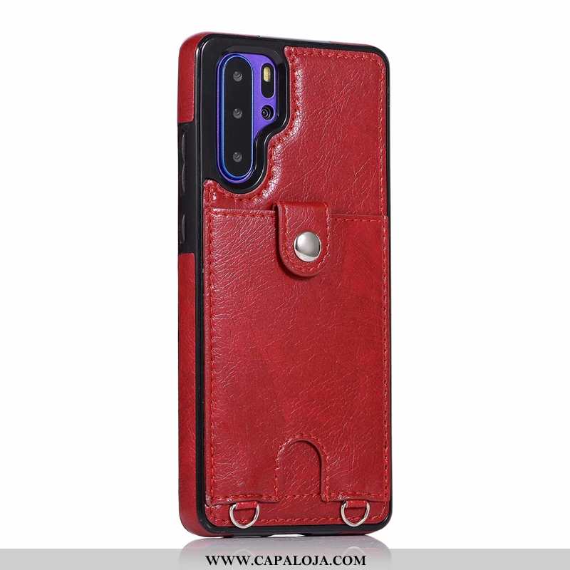 Capas Huawei P30 Pro Cordao Nova Feminino Cases Bordô, Capa Huawei P30 Pro Couro Promoção