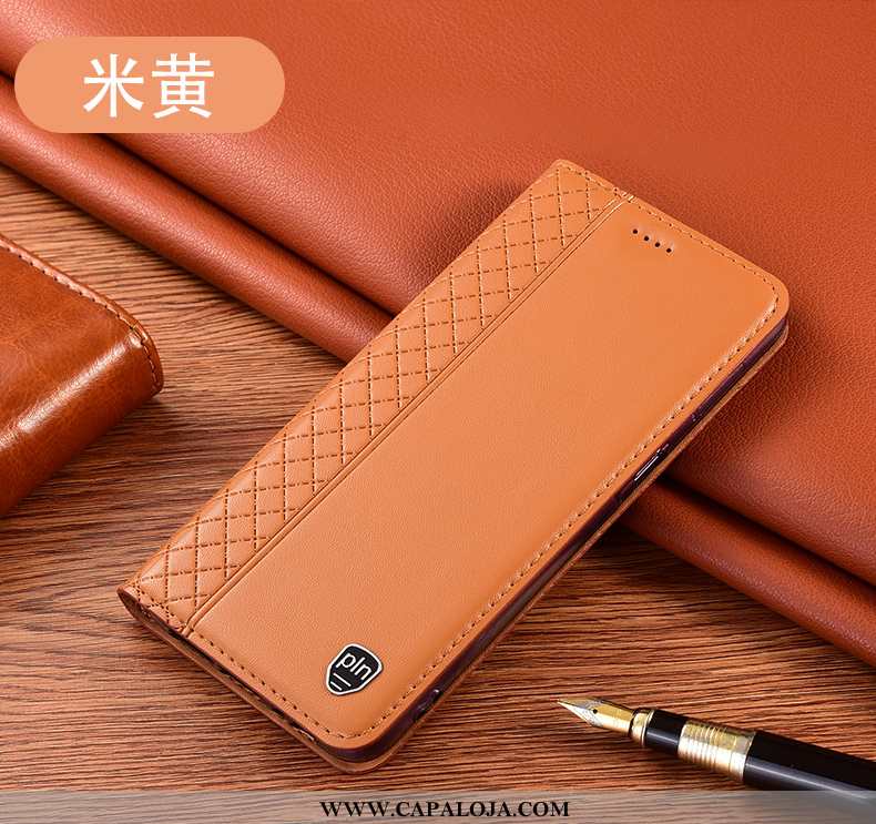Capas Huawei P40 Lite Couro Genuíno Antiqueda Cases Amarelo, Capa Huawei P40 Lite Protetoras Online