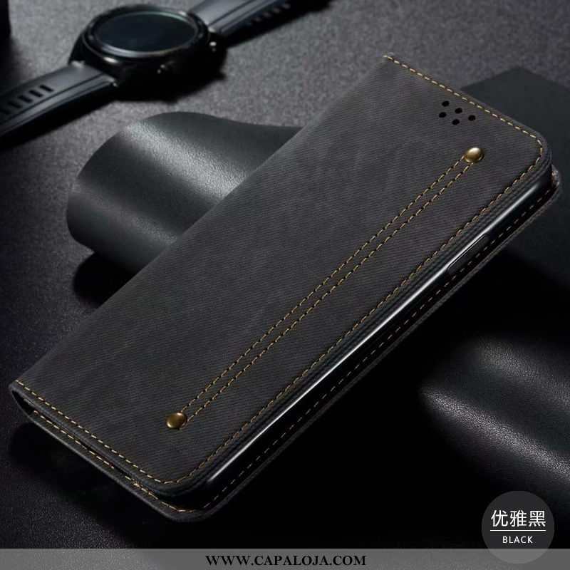 Capas Huawei P40 Lite Couro Sarja Primavera Telemóvel Castanho, Capa Huawei P40 Lite Moda Barato
