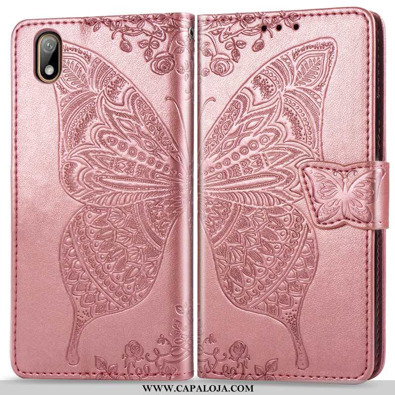 Capas Huawei Y6 2020 Protetoras Borboleta Cover Couro Roxo, Capa Huawei Y6 2020 Cordao Venda