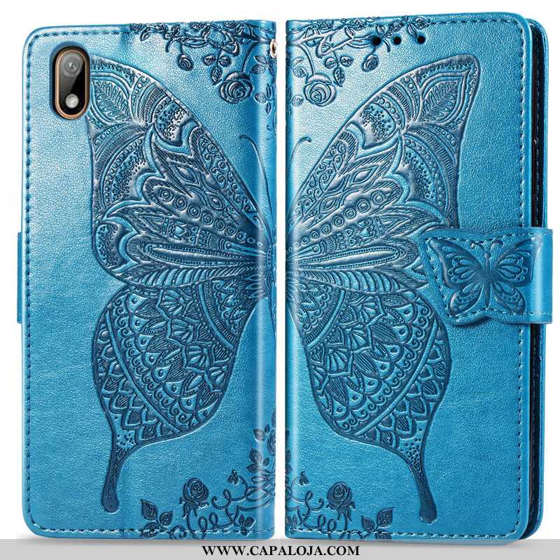 Capas Huawei Y6 2020 Protetoras Borboleta Cover Couro Roxo, Capa Huawei Y6 2020 Cordao Venda