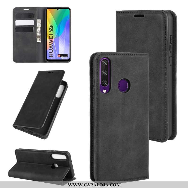 Capas Huawei Y6p Couro Antiqueda Telemóvel Cases Azul, Capa Huawei Y6p Protetoras Venda