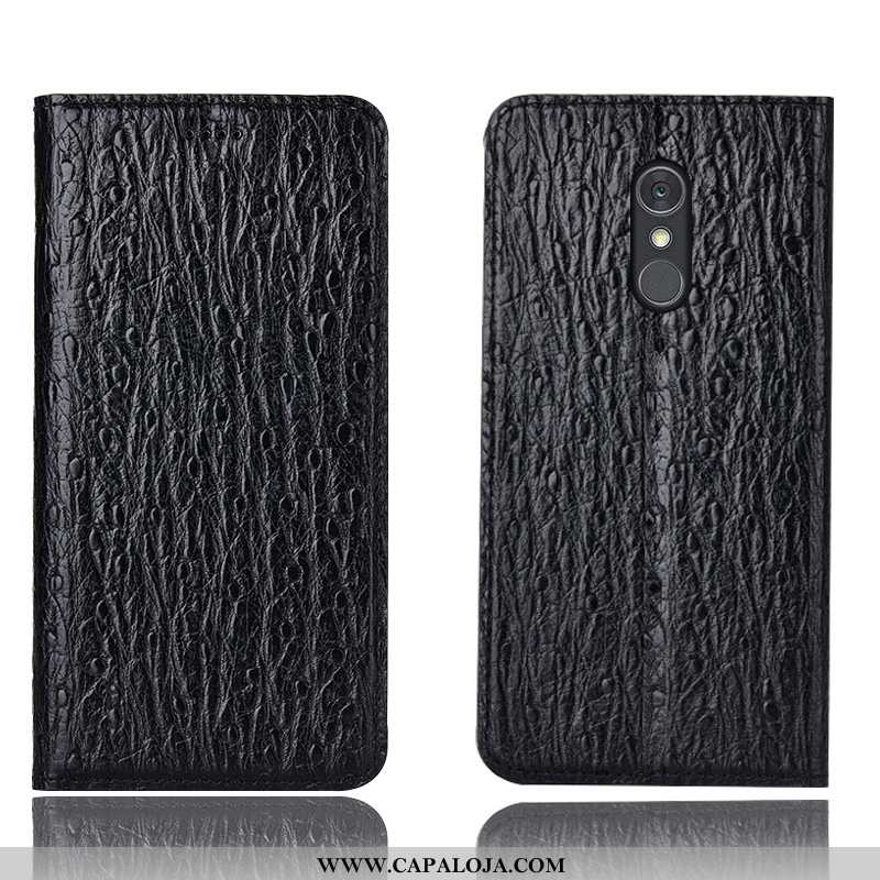 Capas Lg Q Stylus Couro Legitimo Antiqueda Pássaro Telemóvel Preto, Capa Lg Q Stylus Protetoras Bara