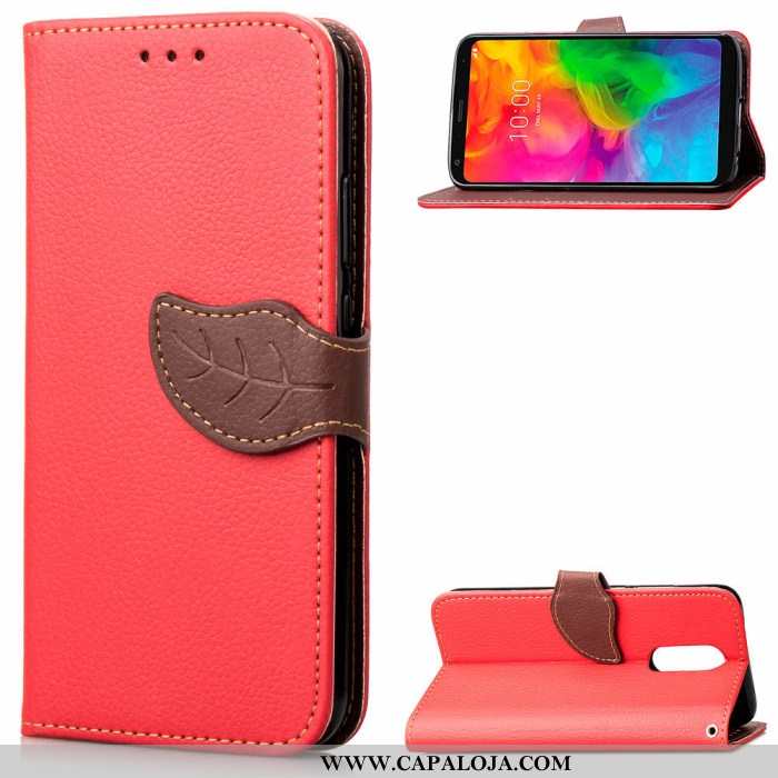 Capas Lg Q7 Carteira Cola Completa Vermelha Vermelho, Capa Lg Q7 Couro Baratos
