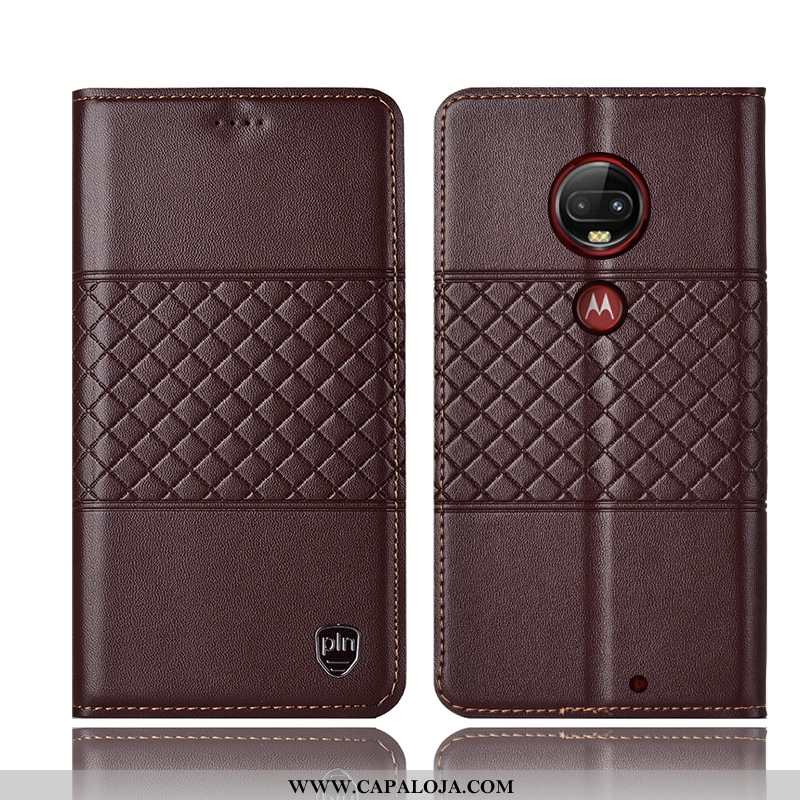 Capas Moto G7 Plus Protetoras Telemóvel Cases Amarela Amarelo, Capa Moto G7 Plus Couro Legitimo Bara