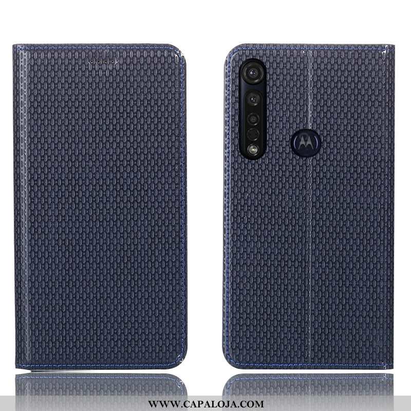 Capas Moto G8 Plus Couro Legitimo Cover Preto Cases, Capa Moto G8 Plus Protetoras Barato