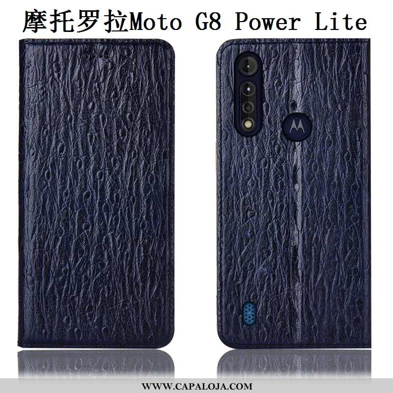 Capas Moto G8 Power Lite Couro Genuíno Antiqueda Vermelha Telemóvel Vermelho, Capa Moto G8 Power Lit