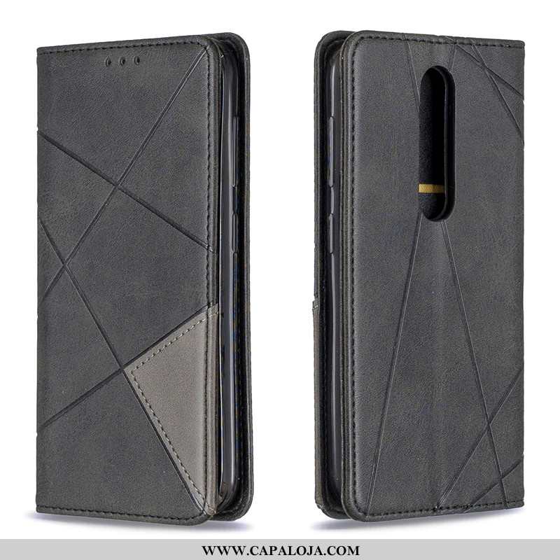 Capas Nokia 4.2 Couro Minimalista Cover Preto, Capa Nokia 4.2 Protetoras Baratos