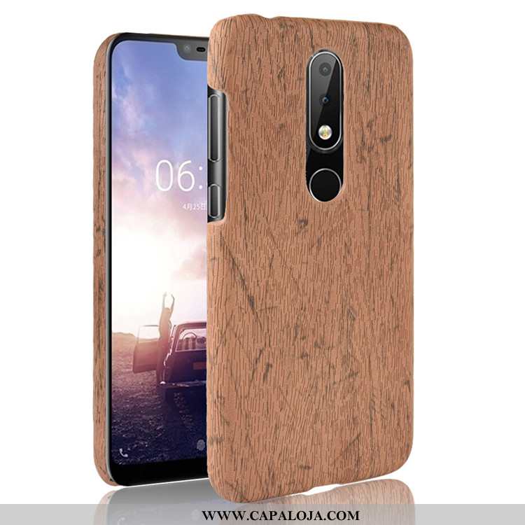 Capas Nokia 5.1 Plus Madeira Antiqueda Marrom Telemóvel Castanho, Capa Nokia 5.1 Plus Protetoras Onl