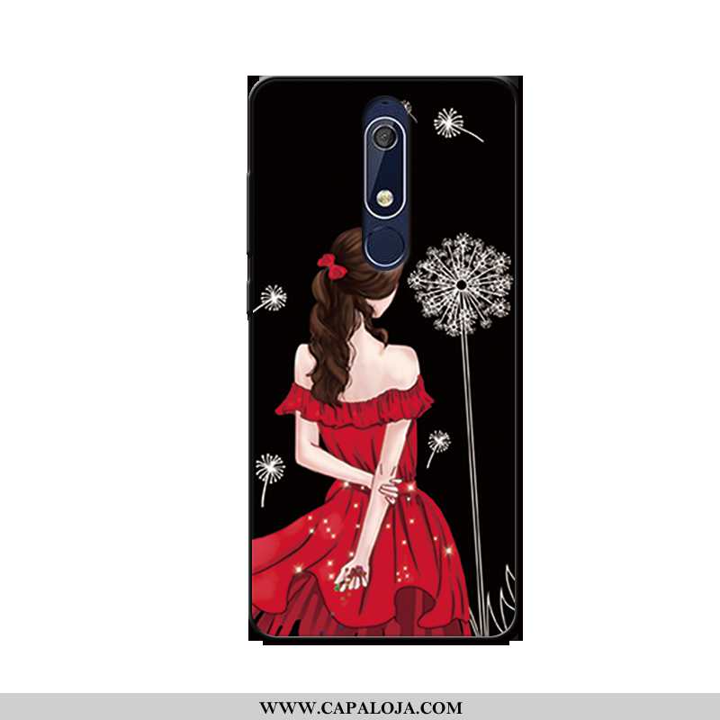 Capas Nokia 5.1 Soft Telemóvel Cases Silicone Preto, Capa Nokia 5.1 Protetoras Barato