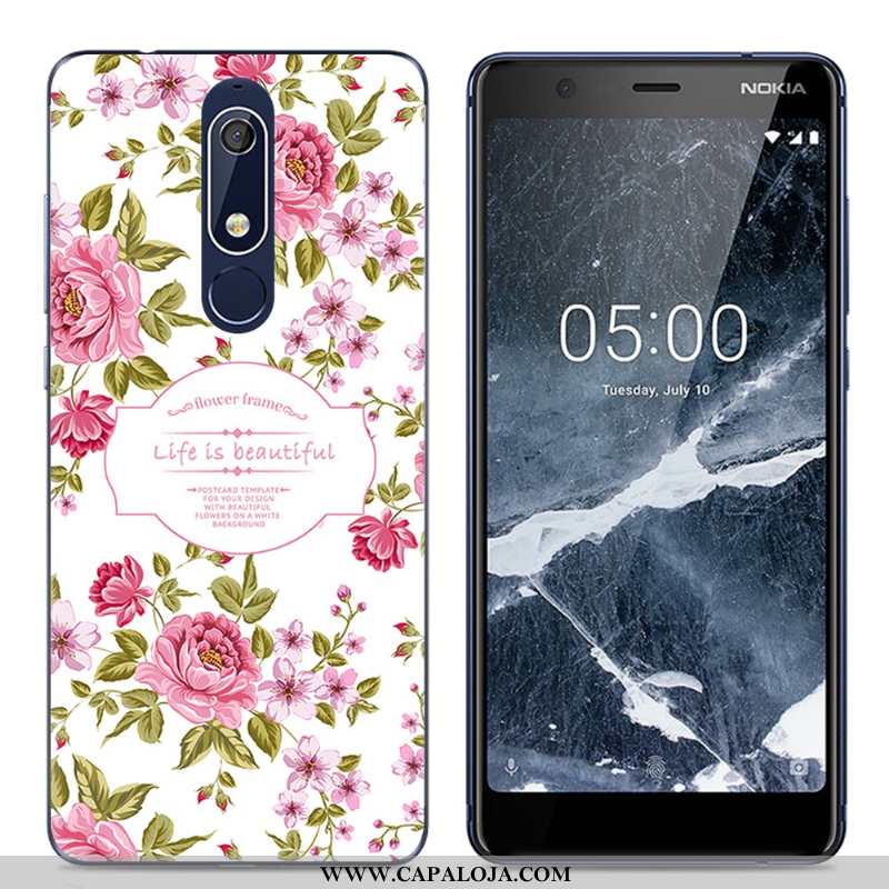 Capas Nokia 5.1 Tendencia Clara Telemóvel Minimalista Rosa, Capa Nokia 5.1 Soft Baratos