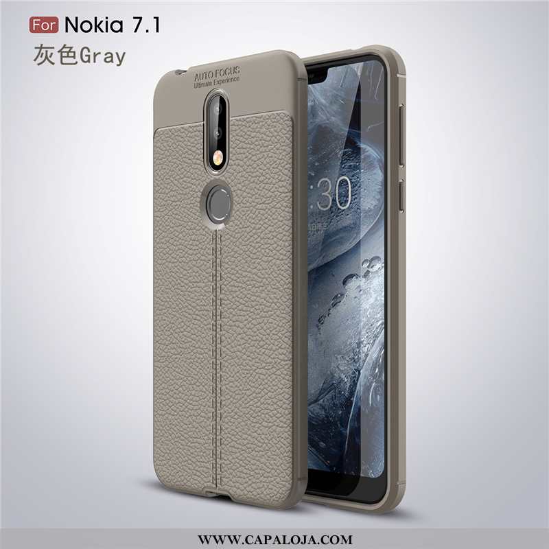 Capas Nokia 7.1 Moda Telemóvel Antiqueda Protetoras Cinza, Capa Nokia 7.1 Personalizado Baratos