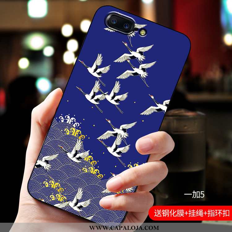 Capas Oneplus 5 Silicone Masculino Antiqueda Slim Azul Escuro, Capa Oneplus 5 Estiloso Baratas